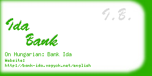 ida bank business card